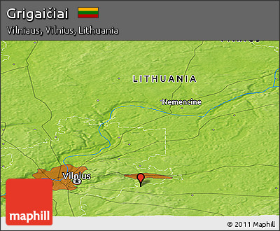 Physical Panoramic Map of Grigaičiai