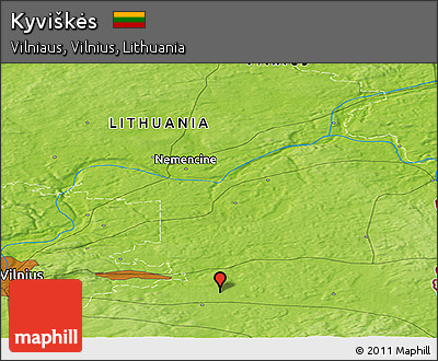 Physical Panoramic Map of Kyviškės
