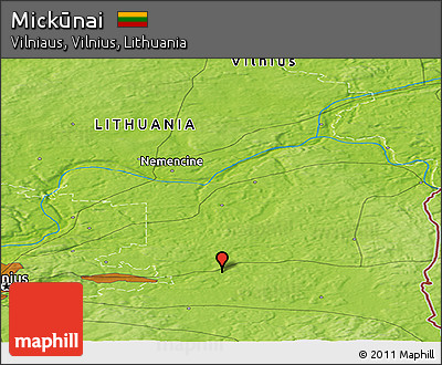 Physical Panoramic Map of Mickūnai