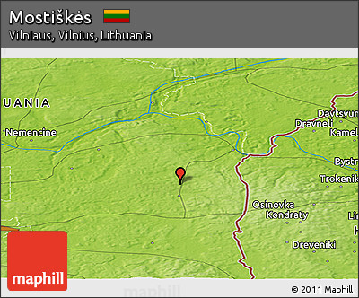 Physical Panoramic Map of Mostiškės