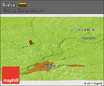 Physical Panoramic Map of Riešė