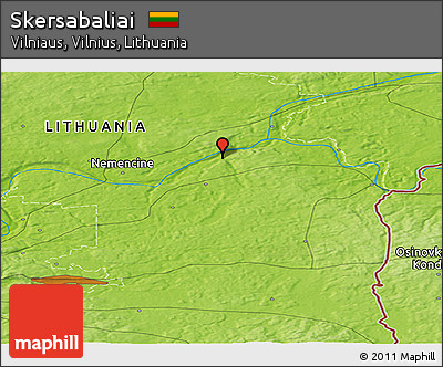 Physical Panoramic Map of Skersabaliai