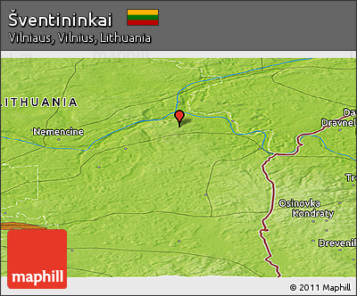 Physical Panoramic Map of Šventininkai