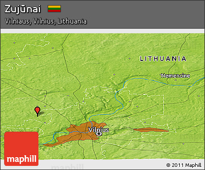 Physical Panoramic Map of Zujūnai