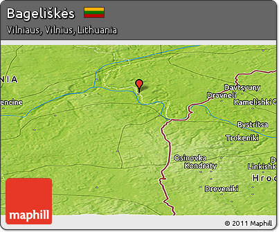 Physical Panoramic Map of Bageliškės