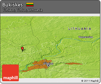 Physical Panoramic Map of Bukiškės