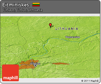 Physical Panoramic Map of Eitminiškės