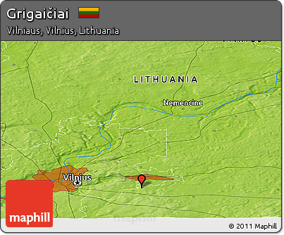 Physical Panoramic Map of Grigaičiai