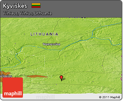 Physical Panoramic Map of Kyviškės