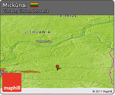Physical Panoramic Map of Mickūnai