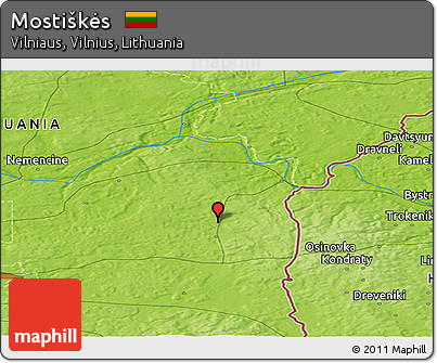 Physical Panoramic Map of Mostiškės