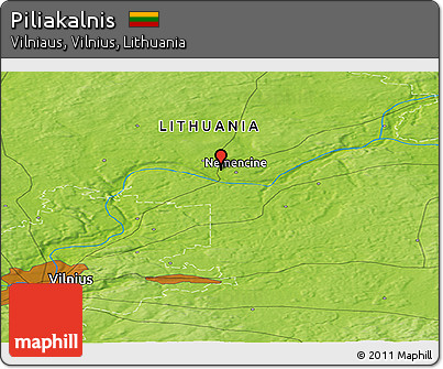 Physical Panoramic Map of Piliakalnis