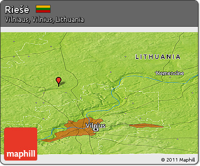 Physical Panoramic Map of Riešė