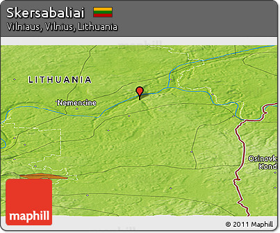 Physical Panoramic Map of Skersabaliai