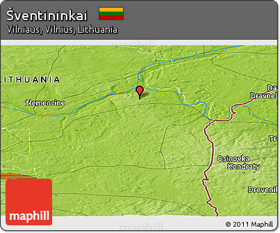 Physical Panoramic Map of Šventininkai