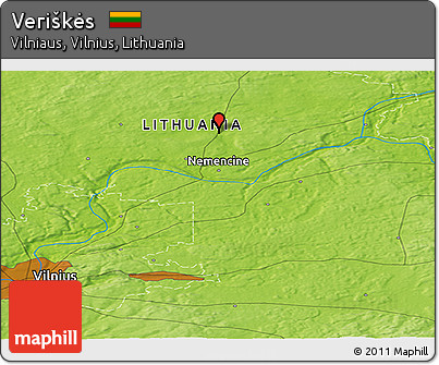 Physical Panoramic Map of Veriškės