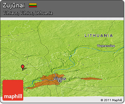 Physical Panoramic Map of Zujūnai