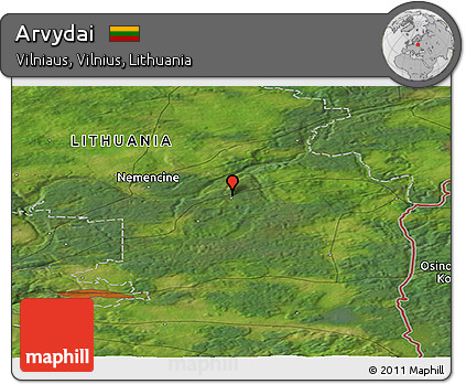 Satellite Panoramic Map of Arvydai