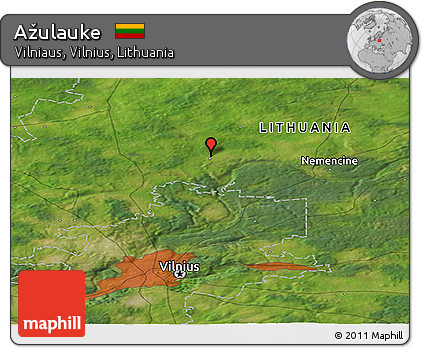 Satellite Panoramic Map of Ažulauke