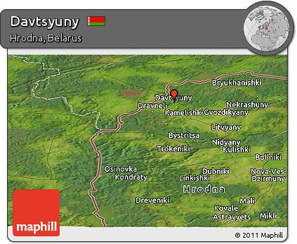 Satellite Panoramic Map of Davtsyuny