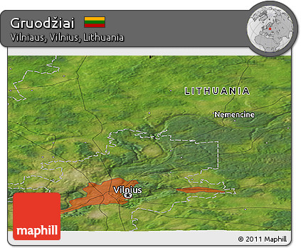 Satellite Panoramic Map of Gruodžiai
