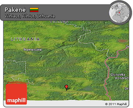 Satellite Panoramic Map of Pakenė