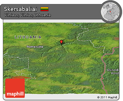 Satellite Panoramic Map of Skersabaliai
