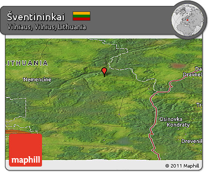 Satellite Panoramic Map of Šventininkai