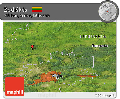 Satellite Panoramic Map of Žodiškės
