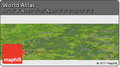 Satellite Panoramic Map of the Area around 54° 48' 50" N, 25° 34' 30" E