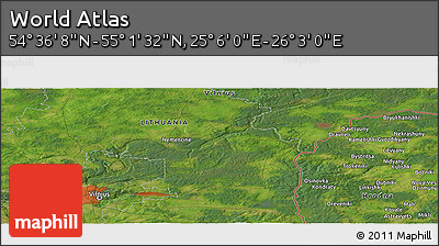 Satellite Panoramic Map of the Area around 54° 48' 50" N, 25° 34' 30" E