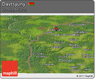 Satellite Panoramic Map of Davtsyuny