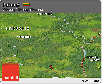 Satellite Panoramic Map of Pakenė