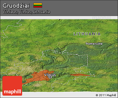 Satellite Panoramic Map of Gruodžiai