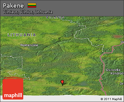 Satellite Panoramic Map of Pakenė