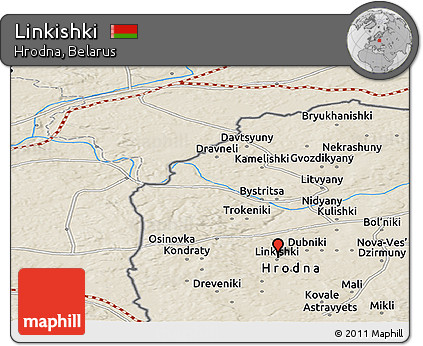 Shaded Relief Panoramic Map of Linkishki