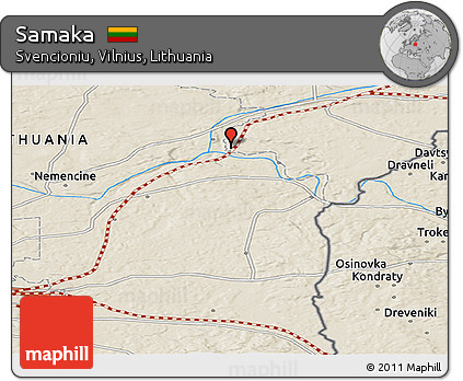 Shaded Relief Panoramic Map of Samaka