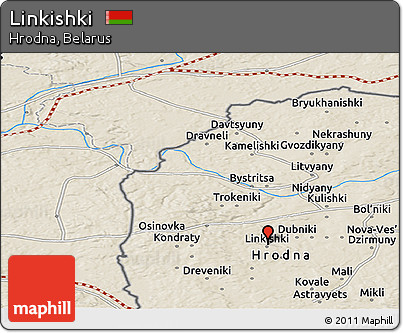 Shaded Relief Panoramic Map of Linkishki