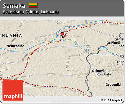 Shaded Relief Panoramic Map of Samaka