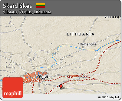 Shaded Relief Panoramic Map of Skaidiškės