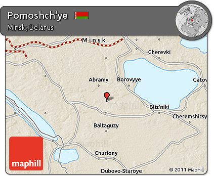 Shaded Relief 3D Map of Pomoshch'ye