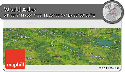 Satellite Panoramic Map of the Area around 54° 48' 50" N, 26° 25' 29" E