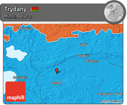 Political 3D Map of Trydany