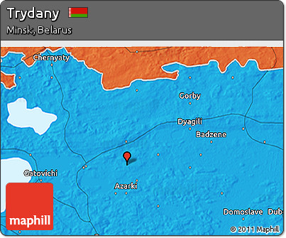 Political 3D Map of Trydany