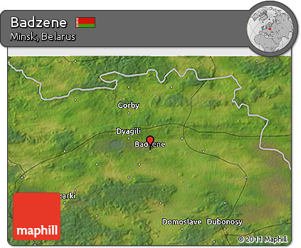Satellite 3D Map of Badzene