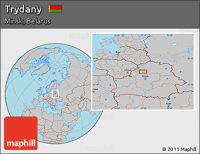 Gray Location Map of Trydany