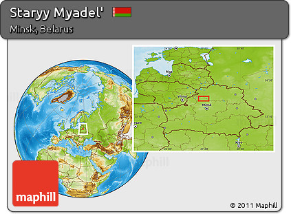Physical Location Map of Staryy Myadel'