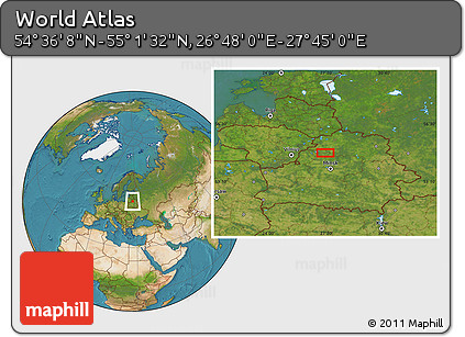Satellite Location Map of the Area around 54° 48' 50" N, 27° 16' 29" E