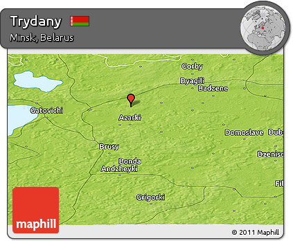 Physical Panoramic Map of Trydany