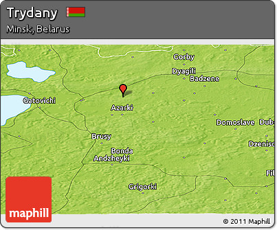 Physical Panoramic Map of Trydany